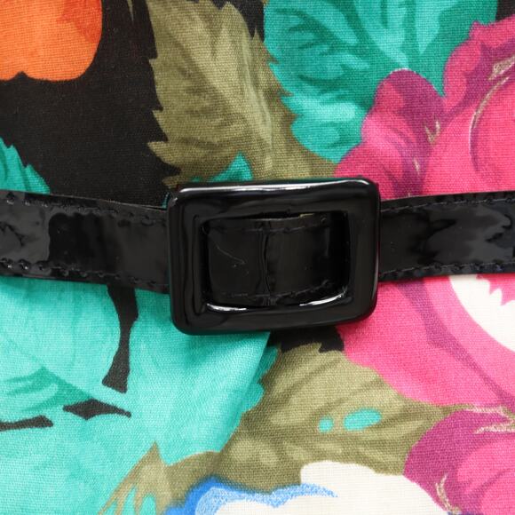 NWT VTG Via Sant Andrea Midi Dress 10 Rose Floral A Line Belted Colorful Retro - Picture 9 of 14